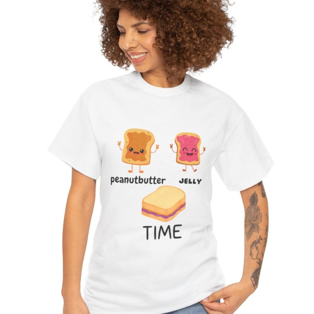 Peanut Butter Jelly Time Tee, Fun Cotton T-Shirt, Unisex Graphic Tee,